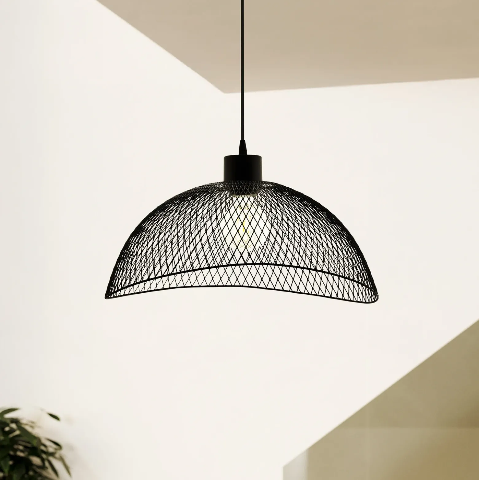 Pompeya lámpara colgante, longitud 45 cm, negro, acero