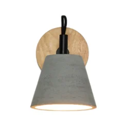Possio - Aplique de pared con pantalla de hormigón y madera