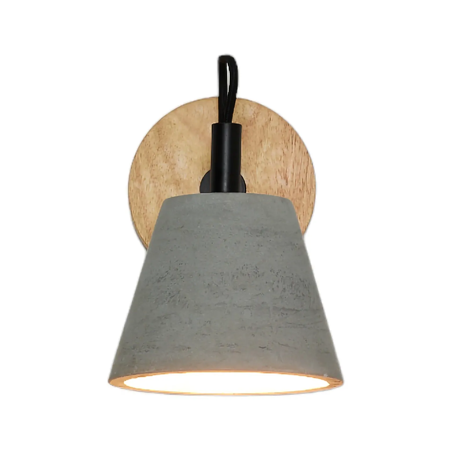 Possio - Aplique de pared con pantalla de hormigón y madera