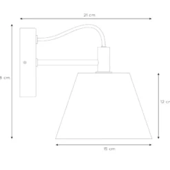 Possio - Aplique de pared con pantalla de hormigón y madera