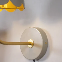 PR Home Aplique de pared Wells, beige/dorado, 21 cm, metal
