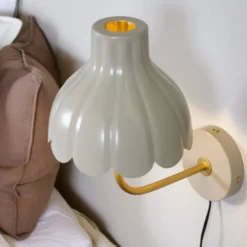 PR Home Aplique de pared Wells, beige/dorado, 21 cm, metal