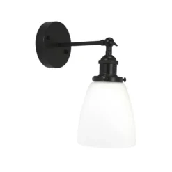 PR Home Kappa aplique de pared, negro/opal, cristal, metal