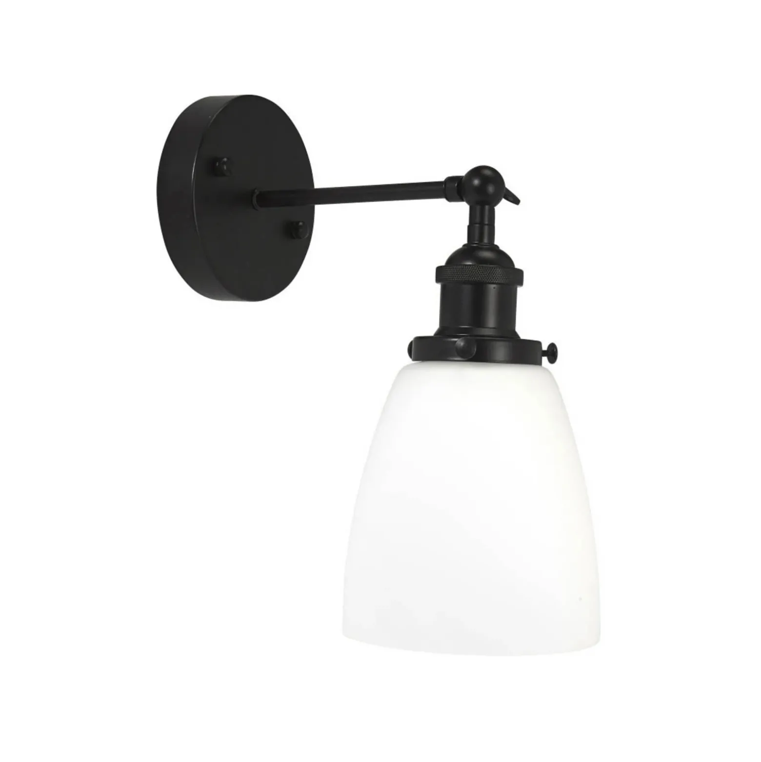 PR Home Kappa aplique de pared, negro/opal, cristal, metal