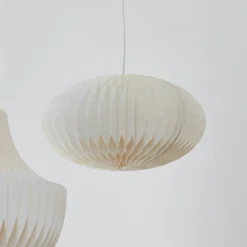 PR Home Lámpara colgante Anita con pantalla de papel, blanca