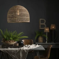 PR Home Lámpara colgante Cebu, Ø 37 cm, pantalla Lampakanay, IP20