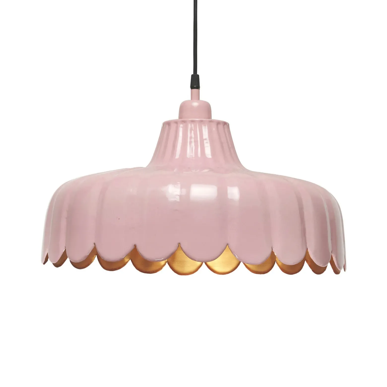 PR Home lámpara colgante Wells, rosa/oro, Ø 43 cm, metal