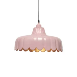 PR Home lámpara colgante Wells, rosa/oro, Ø 43 cm, metal
