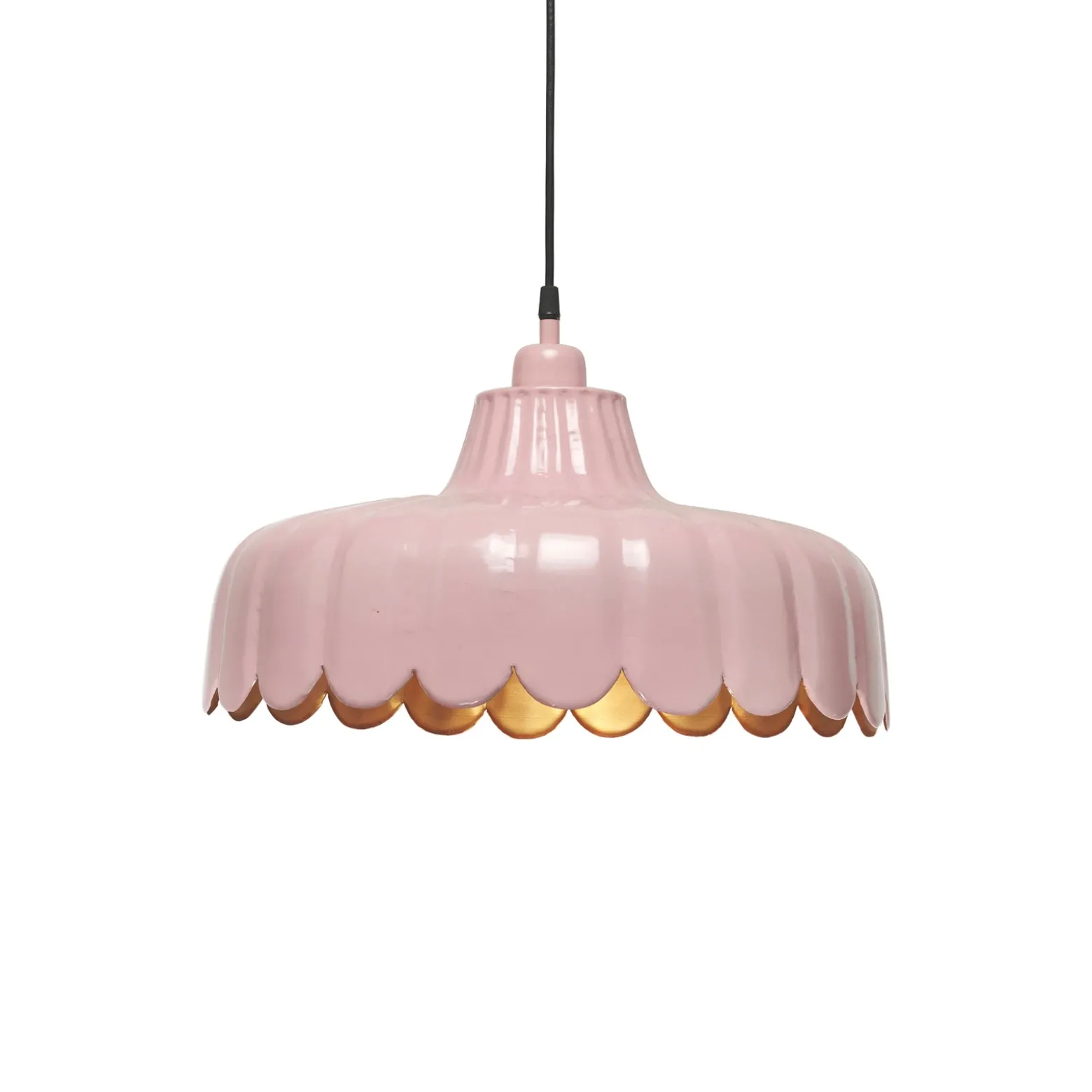 PR Home lámpara colgante Wells, rosa/oro, Ø 43 cm, metal