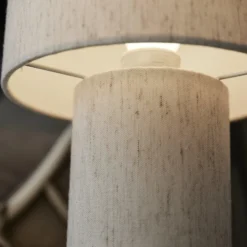 PR Home lámpara de mesa Leah, beige, altura 28 cm, textil
