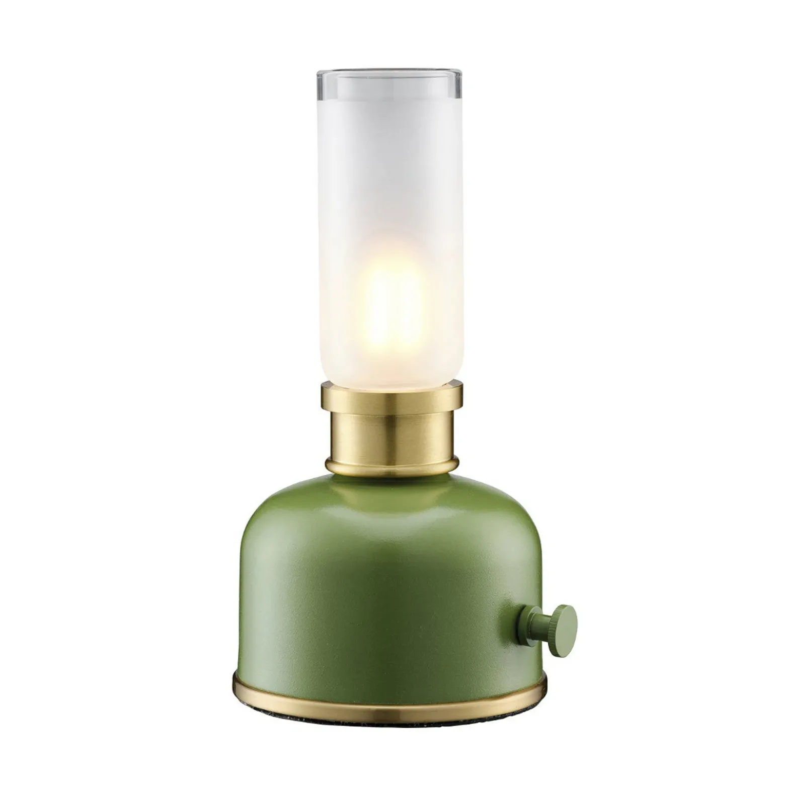 PR Home Lámpara de mesa LED recargable Frida, verde, altura 22 cm