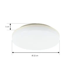 Prios Artin plafón LED, sensor, redondo, 22 cm