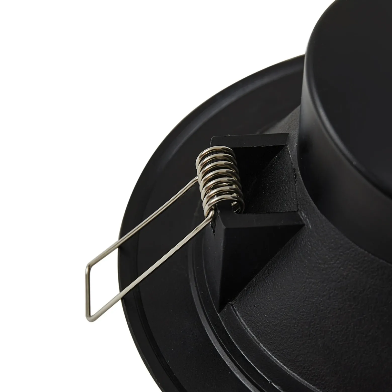 Prios foco empotrable LED Rida, negro, 14,5 cm, 12 W, CCT