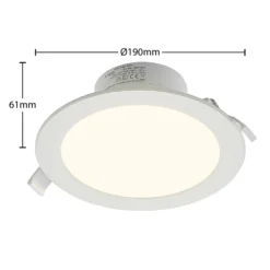 Prios foco empotrable LED Rida, blanco. Ø 19 cm, CCT, IP44