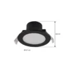 Prios foco empotrable LED Rida, negro, Ø 12 cm, CCT, IP44