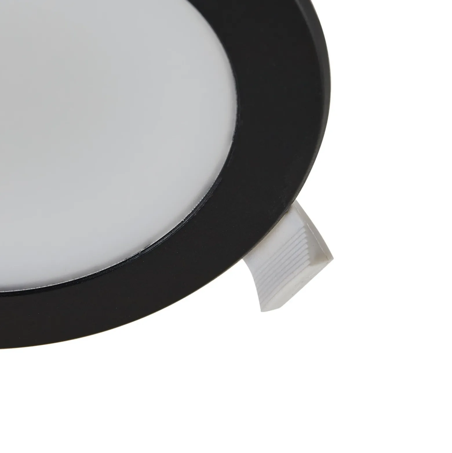 Prios foco empotrable LED Rida, negro, Ø 12 cm, CCT, IP44