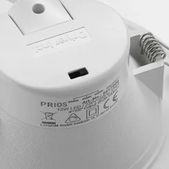Prios foco empotrable LED Rida, blanco. Ø 15 cm, CCT, IP44
