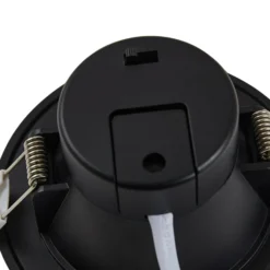 Prios foco empotrable LED Rida, negro, Ø 10 cm, CCT, IP44