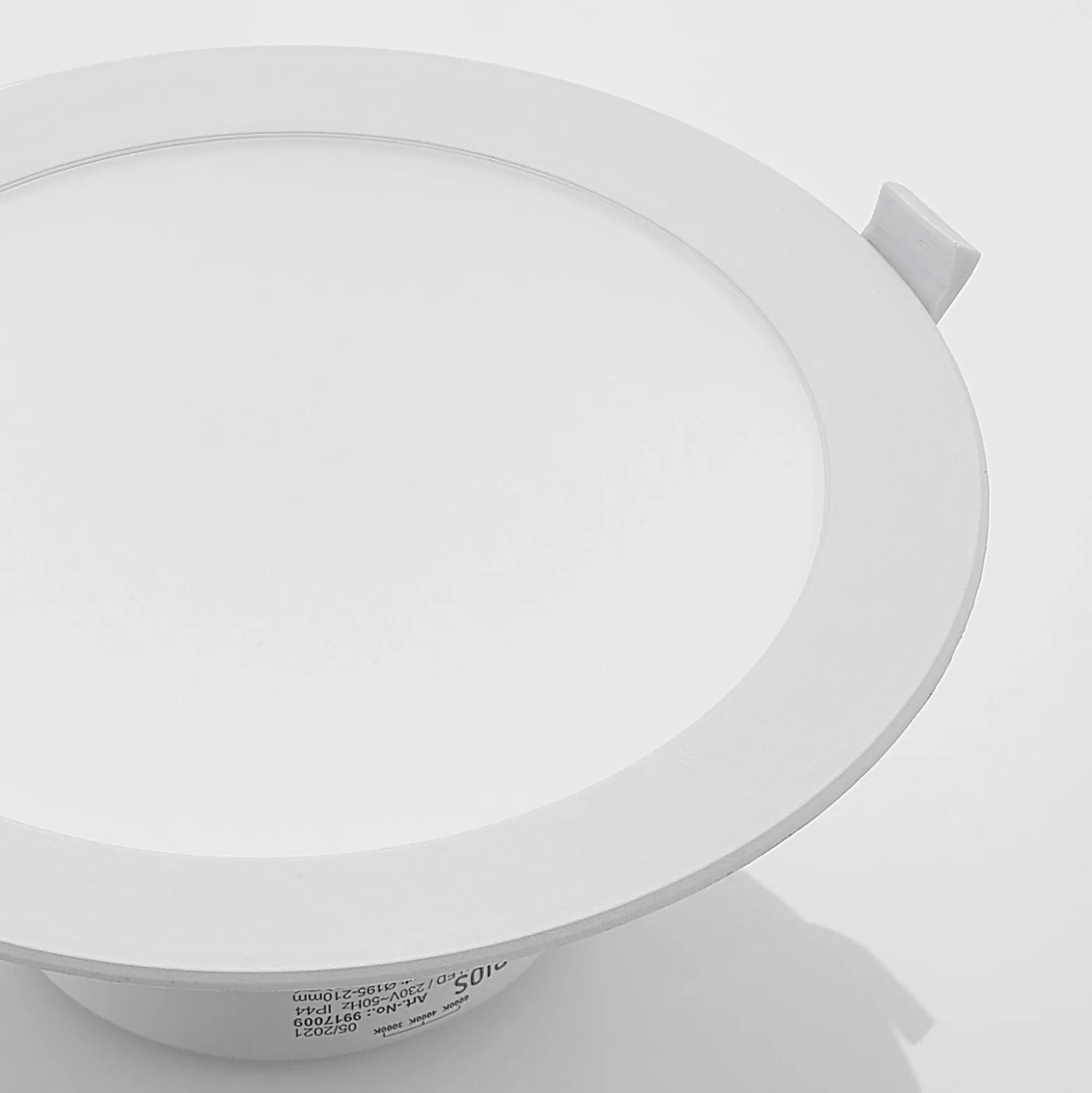 Prios foco empotrable LED Rida, blanco. Ø 23 cm, 25W, CCT, IP44