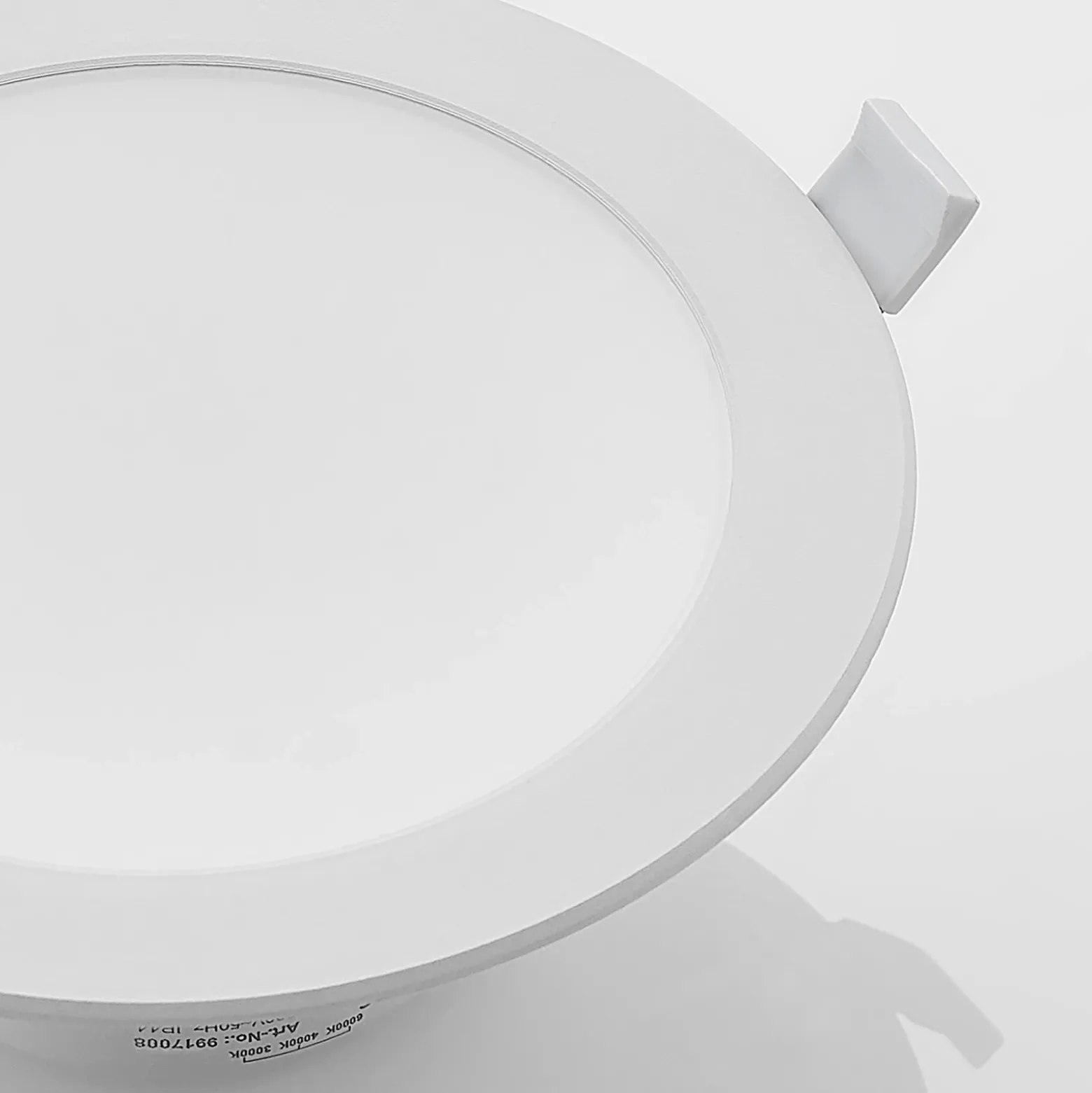 Prios foco empotrable LED Rida, blanco. Ø 19 cm, CCT, IP44