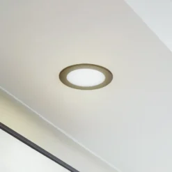 Prios foco empotrable LED Rida, negro, Ø 12 cm, CCT, IP44
