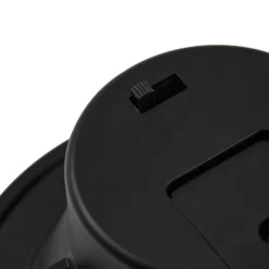 Prios foco empotrable LED Rida, negro, Ø 10 cm, CCT, IP44