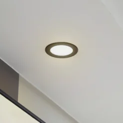 Prios foco empotrable LED Rida, negro, Ø 10 cm, CCT, IP44