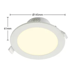 Prios foco empotrable LED Rida, blanco. Ø 15 cm, CCT, IP44