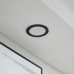 Prios foco empotrable LED Rida, negro, 14,5 cm, 12 W, CCT