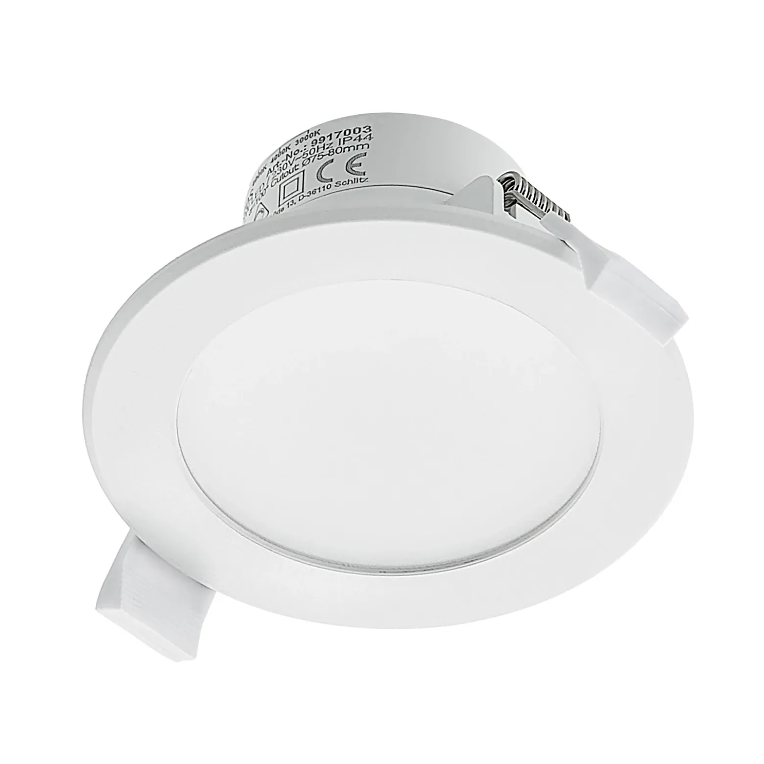 Prios foco empotrable LED Rida, blanco. Ø 10 cm, CCT, IP44