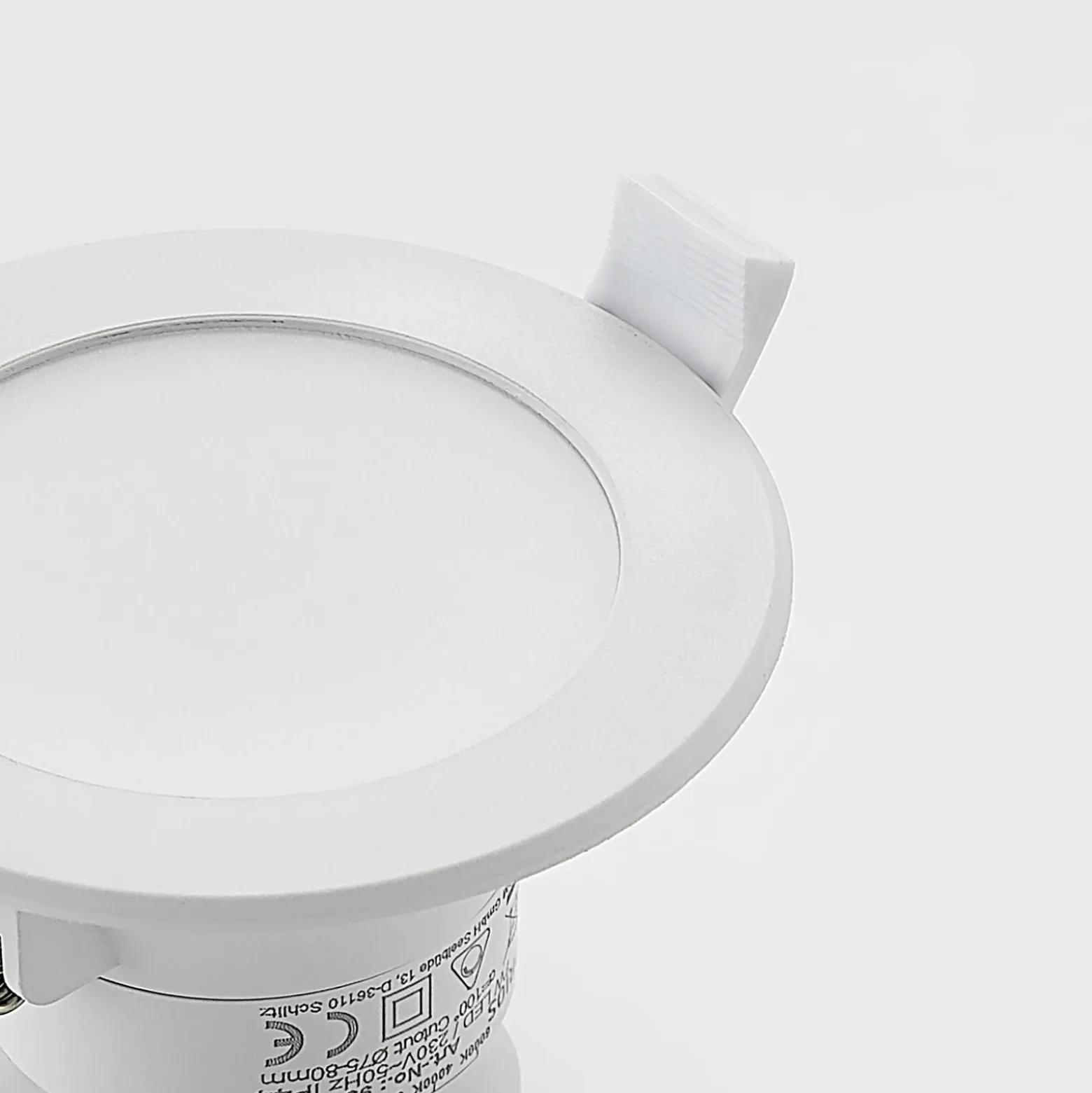 Prios foco empotrable LED Rida, blanco. Ø 10 cm, CCT, IP44