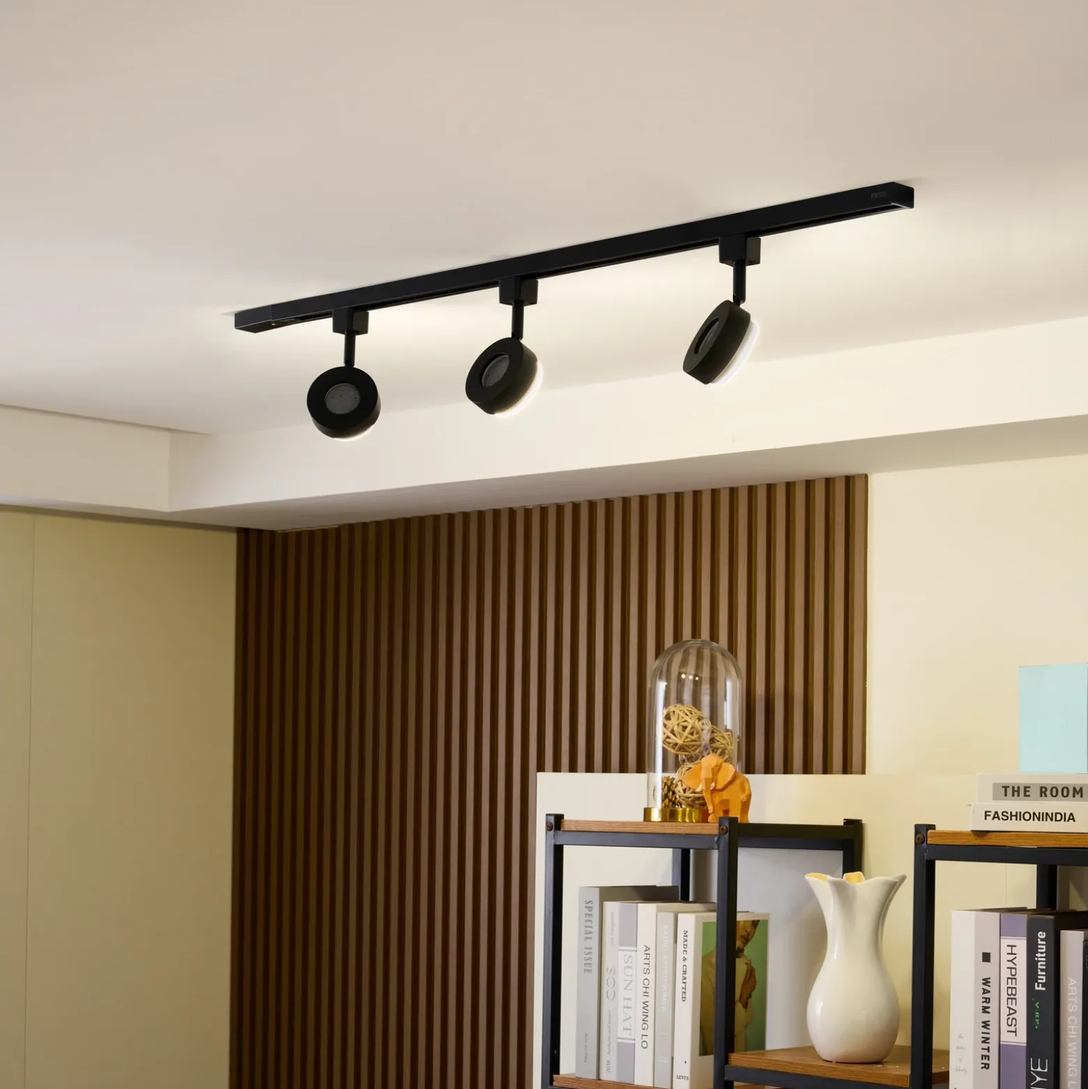 Prios Jardani sistema de riel monofásico 3 luces negro