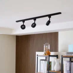 Prios Jardani sistema de riel monofásico 3 luces negro