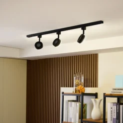 Prios Jardani sistema de riel monofásico 3 luces negro