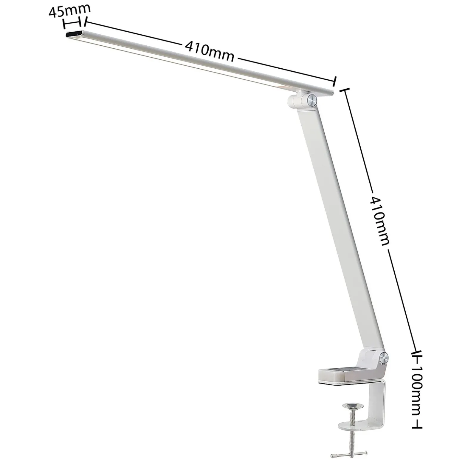Prios lámpara de mesa LED Tamarin, altura 40 cm, blanca, atenuable