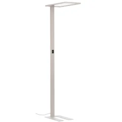 Prios lámpara de pie LED para oficina Taronis, blanca, 195 cm, atenuable