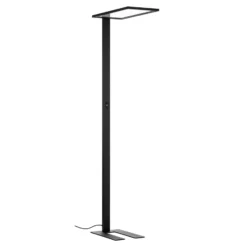 Prios lámpara de pie LED para oficina Taronis, negra, 195 cm, atenuable