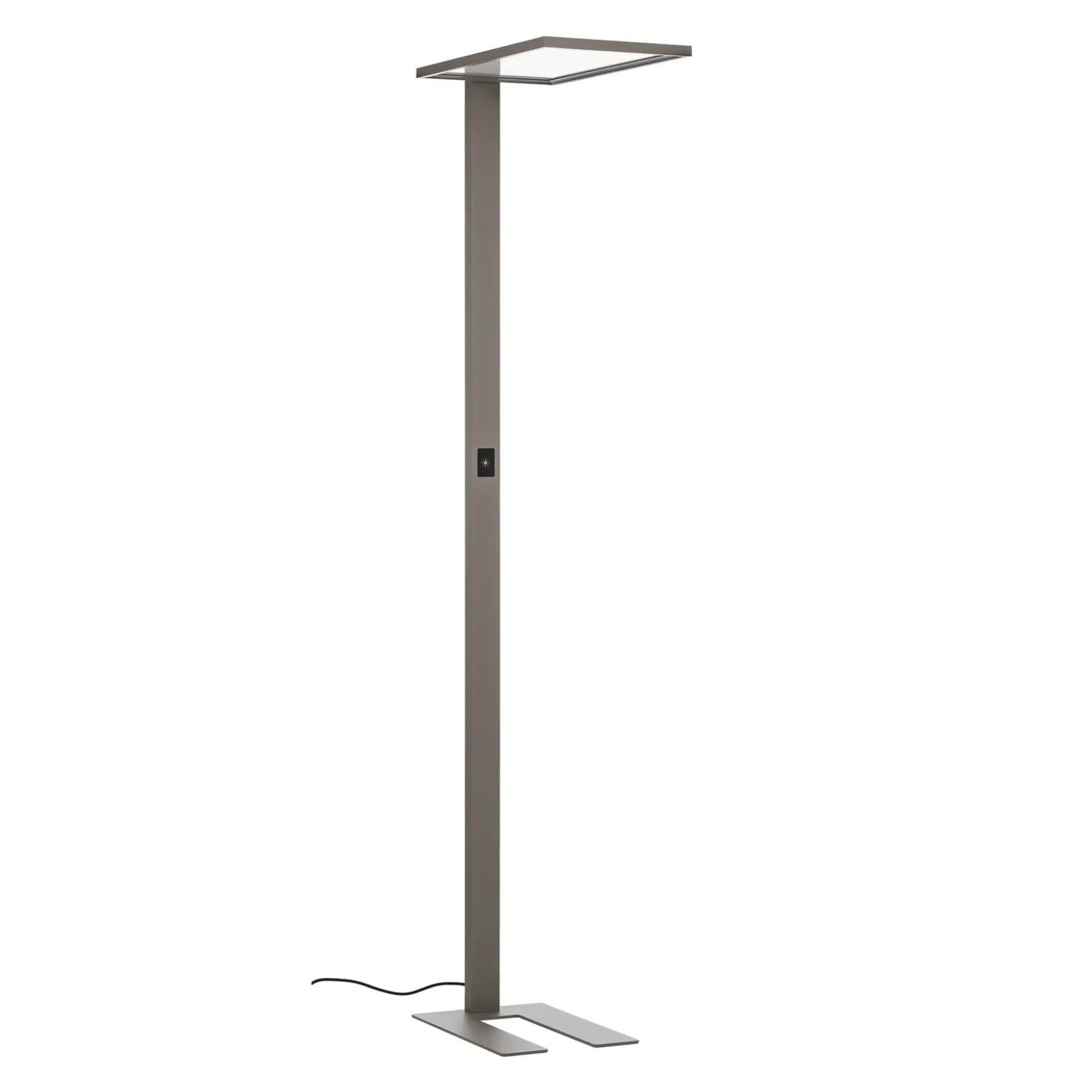 Prios lámpara de pie LED para oficina Taronis, plata, 195 cm, atenuable