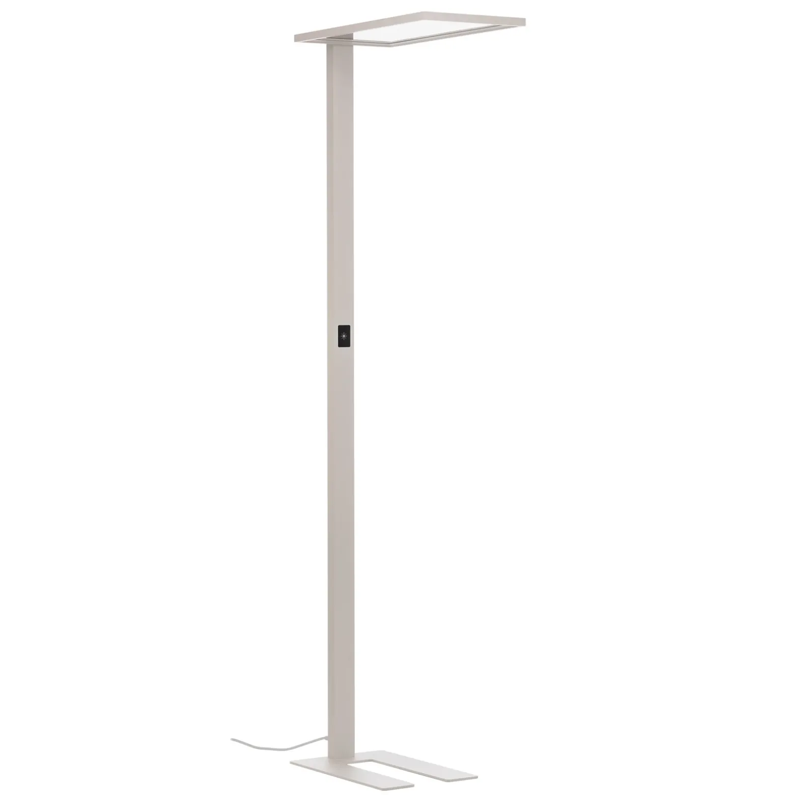 Prios lámpara de pie LED para oficina Taronis, blanca, 195 cm, atenuable