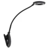Prios lámpara de pinza LED Harumi, negra, batería recargable, USB, 51 cm