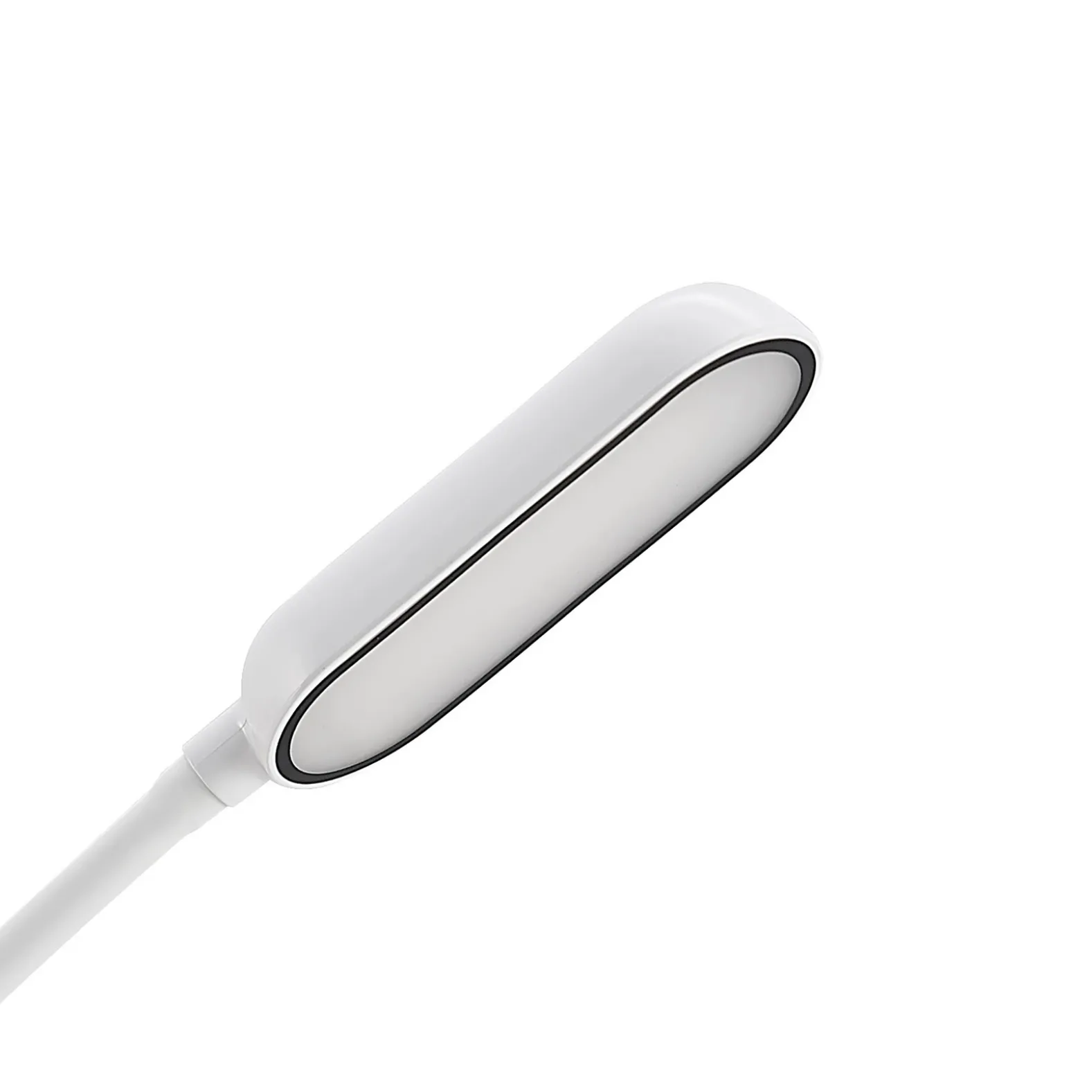Prios lámpara de pinza LED Najari, altura 51 cm, blanco, batería recargable, USB