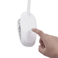 Prios lámpara de pinza LED Najari, altura 51 cm, blanco, batería recargable, USB