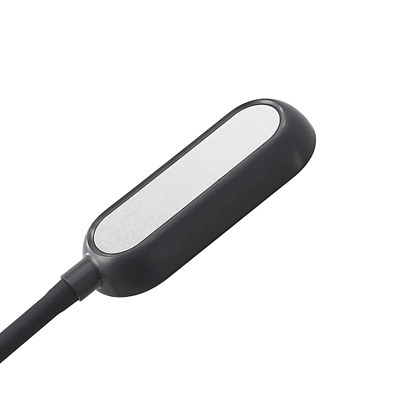 Prios lámpara de pinza LED Najari, negra, batería recargable, USB, 51 cm