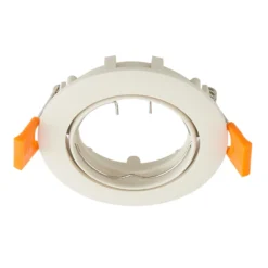 Prios lámpara de techo empotrable Fibur, beige, aluminio, Ø 8,2 cm