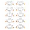 Prios lámpara de techo empotrable Fibur, blanco, zinc, Ø 8,2 cm, 10 unidades