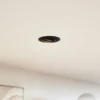 Prios lámpara de techo empotrable Fibur, negro, aluminio, Ø 8,2 cm
