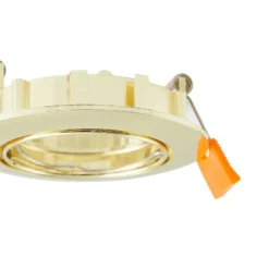 Prios lámpara de techo empotrable Fibur, oro, aluminio, Ø 8,2 cm