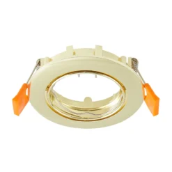 Prios lámpara de techo empotrable Fibur, oro, aluminio, Ø 8,2 cm
