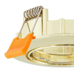 Prios lámpara de techo empotrable Fibur, oro, aluminio, Ø 8,2 cm