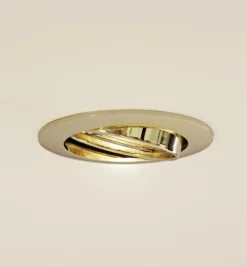 Prios lámpara de techo empotrable Fibur, oro, aluminio, Ø 8,2 cm